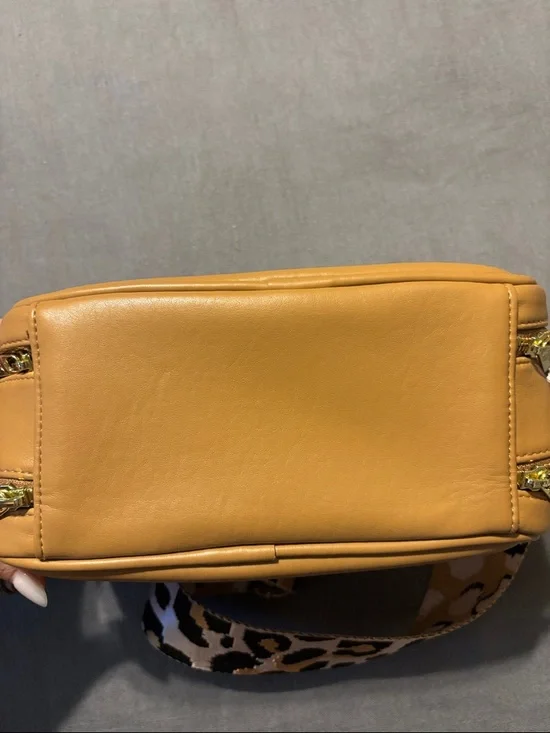 POPPY Tan Leather Crossbody Bag camel - Picture 7 of 11